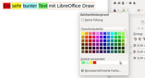 Abbildung 7: In LibreOffice 5 hinterlegen Sie unkompliziert Text oder Textteile farbig.