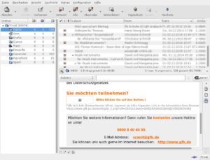 Abbildung 8: Ein Plug-in rüstet in Claws Mail die formatierte Anzeige von HTML-Mails nach. Bilder, deren Nachladen aus dem Netz ein Tracken ermöglicht, bleiben dabei immer außen vor.