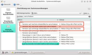 Abbildung 8: Um das aktuelle Fenster beim Desktopwechsel automatisch mitnehmen zu können, definieren Sie zwei neue Shortcuts.