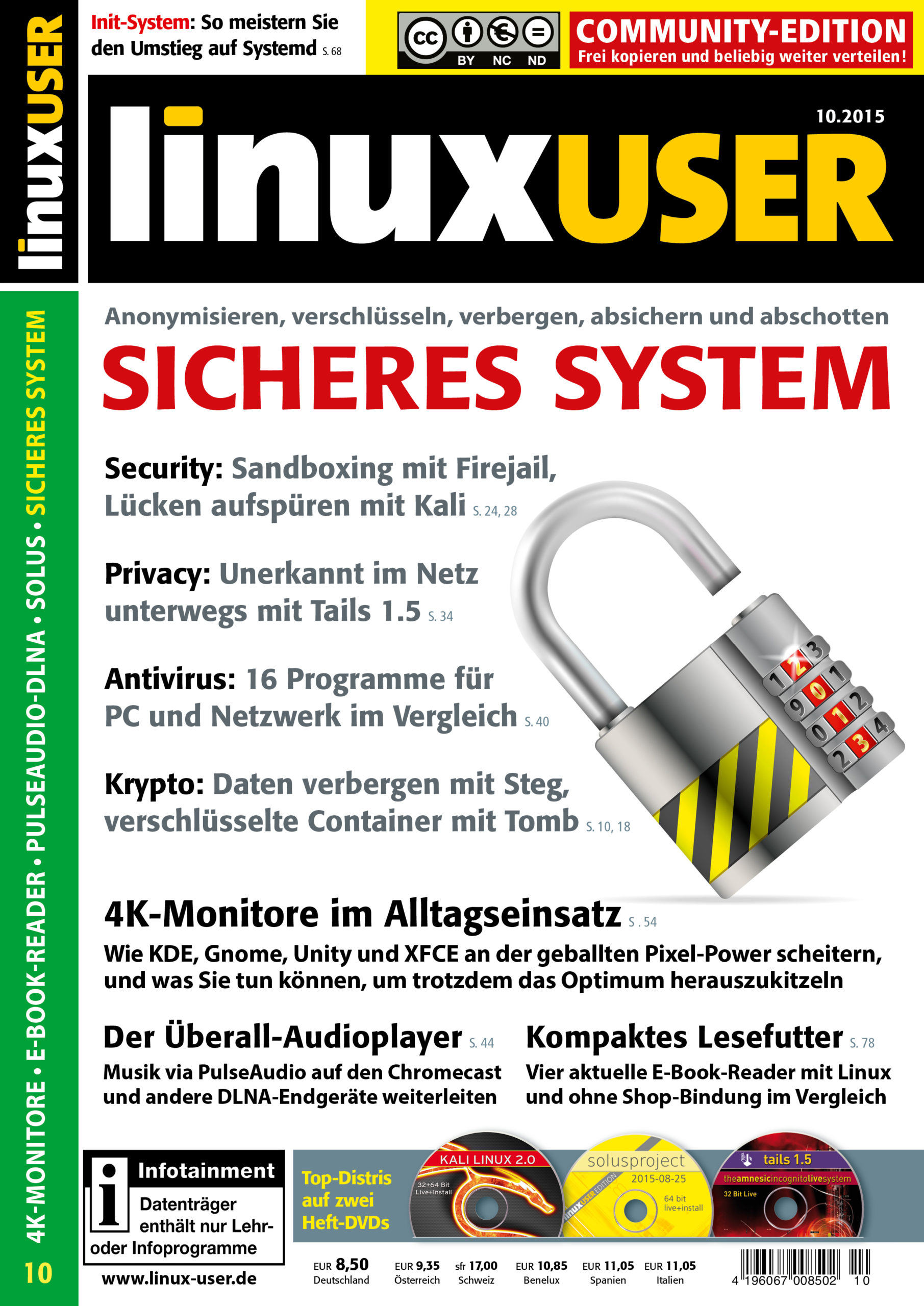 Heftcover LinuxUser Community Edition 10/2015