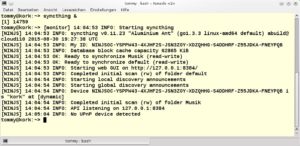 Abbildung 1: Beim Start von Syncthing via Kommandozeile öffnet die Software automatisch das Web-Interface zur Konfiguration.