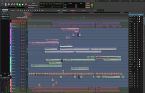 Abbildung 2: Mehr als 40 Audio/Midi-Spuren, reich gefüllt mit Plugins – trotzdem nur 50 Prozent CPU-Last bei 2,7 ms Eingangslatenz: Ardour 4 benötigt spürbar weniger Leistung als sein Vorgänger.