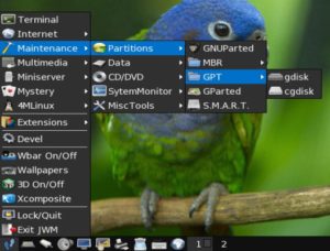 Abbildung 2: Ohne Nachinstallation von Software ist 4MLinux aus dem Stand als Rettungssystem zu gebrauchen.