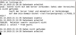 Abbildung 3: Ablauf der Prüfung eines PostgreSQL-Servers auf Funktion.