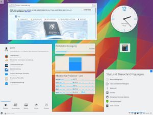 Abbildung 3: Kubuntu 15.10 stellt viele der Plasmoids aus KDE 4 bereit. Vor allem aber läuft der Desktop nun wesentlich stabiler.