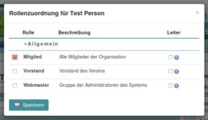 Abbildung 3: Standardmäßig kennt Admidio nur die drei Rollen <code srcset=