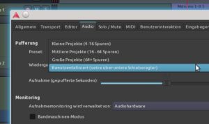 Abbildung 3: Das Puffern von Audio-Material stellen Sie für voreingestellte Projekttypen mit einem Klick oder benutzerdefiniert mit Schiebereglern ein.