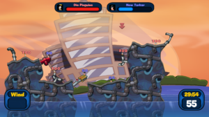 Das Spiel verteilt die Würmer in der Regel gleichmäßig gemischt über die Landschaft.