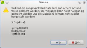 Abbildung 8: Peazip löscht auch vorhandene Daten sicher durch Überschreiben.