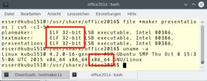 Abbildung 1: SoftMaker ist eine reine 32-Bit-Anwendung, die auf 64-Bit-Rechnern die Kompatibilitätsbibliotheken benötigt.