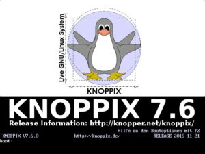 Abbildung 1: Der Bootmanager der Knoppix-DVD lässt Sie wählen, mit welcher grafischen Oberfläche das System startet. Voreingestellt ist LXDE.