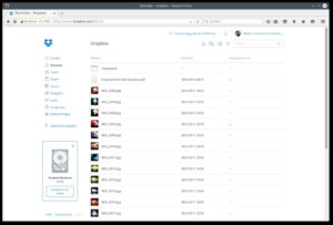 Abbildung 1: Gleich nach der Anmeldung bei Dropbox steht der Dienst bereits über das Webinterface zur Verfügung.