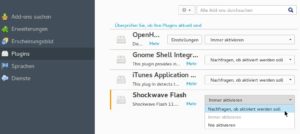 Abbildung 10: Das Flash-Plug-in können Sie so konfigurieren, dass es seine Arbeit nur dann aufnimmt, wenn Sie das ausdrücklich erlauben.