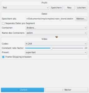 Abbildung 16: SimpleScreenRecorder unterstützt viele Videodateiformate und -codecs, so dass Sie die Screencasts problemlos weiterverteilen können.
