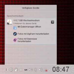 Abbildung 2: KDE hat einen neuen Datenträger entdeckt.