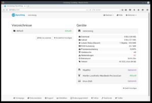 Abbildung 2: Syncthing setzt eine lokale Installation voraus. Die Konfiguration über das Webinterface gelingt leicht.