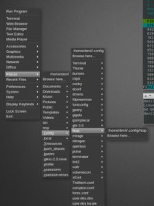 Abbildung 2: Ein Rechtsklick auf den Desktop bringt viele Konfigurationsdateien in den direkten Zugriff.