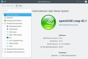 Abbildung 2: Welche KDE-Version, welches Betriebssystem und welcher Kernel laufen denn gerade? Das KDE-Infozentrum hat die Antworten.