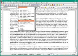 Abbildung 3: Wie bei Word: Während Sie sich für eine neue Schriftart entscheiden, erzeugt TextMaker eine Live-Vorschau des Effekts.