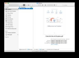 Abbildung 3: Ein Client integriert Dropbox in das Betriebssystem, wie hier unter OS X.