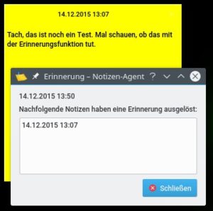 Abbildung 5: KNotes erinnert Sie auf Wunsch an Ihre Notizen.