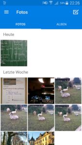 Abbildung 6: Die Android-App sieht auf Smartphones und Tablets gleich aus. Bilder zeigt sie in einer übersichtlichen Galerie.