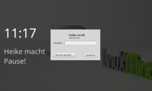 Abbildung 6: Teilen Sie anderen Benutzern mit, warum Sie den Bildschirm des Linux-Mint-Rechners gesperrt haben. Die Einstellungen finden Sie im Bereich "Bildschirmschoner".