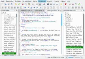 Abbildung 8: Für komplexere Formatierungen müssen Sie sich mit dem in EPUB-Dateien verwendeten XHTML-Code auseinandersetzen.