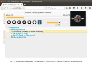 Abbildung 8: Den VLC Media Player können Sie auch über einen Browser fernsteuern. Für mobile Geräte mit kleinen Displays steht eine abgespeckte Version zur Verfügung.