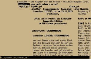 Abbildung 8: Elinks sieht seinem Cousin Links2 speziell im Text-Modus sehr ähnlich.