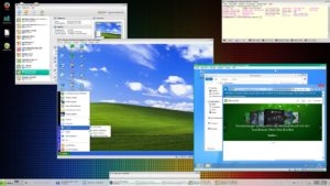 Abbildung 9: Dank Virtualisierung laufen Windows-Programme unter Linux – in virtuellen Maschinen, die (hier) Windows XP und Windows 8 ausführen.
