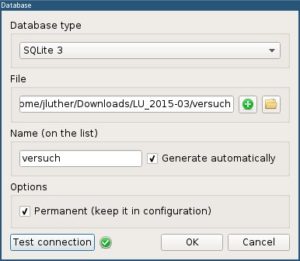 Abbildung 1: Der SQLiteStudio-Dialog zum Anlegen einer Datenbank.