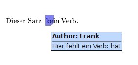 Abbildung 4: Okular zeigt den in LaTeX eingefügten Text mit geöffneter Anmerkung problemlos an.