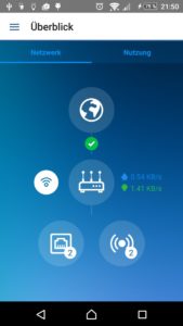 Abbildung 5: Mit der App DS router rufen Sie vom Smartphone oder Tablet aus die wichtigsten Funktionen des Routers auf.
