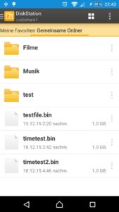 Abbildung 6: Auch die für die Synology-NAS-Geräte gedachten Apps wie DS file funktionieren mit dem Synology-Router.