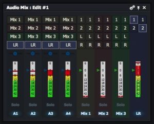 Abbildung 7: Der Audio-Mixer ermöglicht einen schnellen Mixdown, aber auch komplexere Situationen lassen sich leicht abmischen.