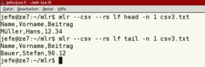Abbildung 8: Stören die Kopfzeilen beim weiteren Verarbeiten, greifen Sie auf die klassischen Unix-Tools mit ähnlicher Funktion zurück.