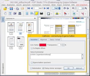 Abbildung 8: Notizen einzufügen unterfordert das umfangreiche Programm PDF Studio fast ein wenig.