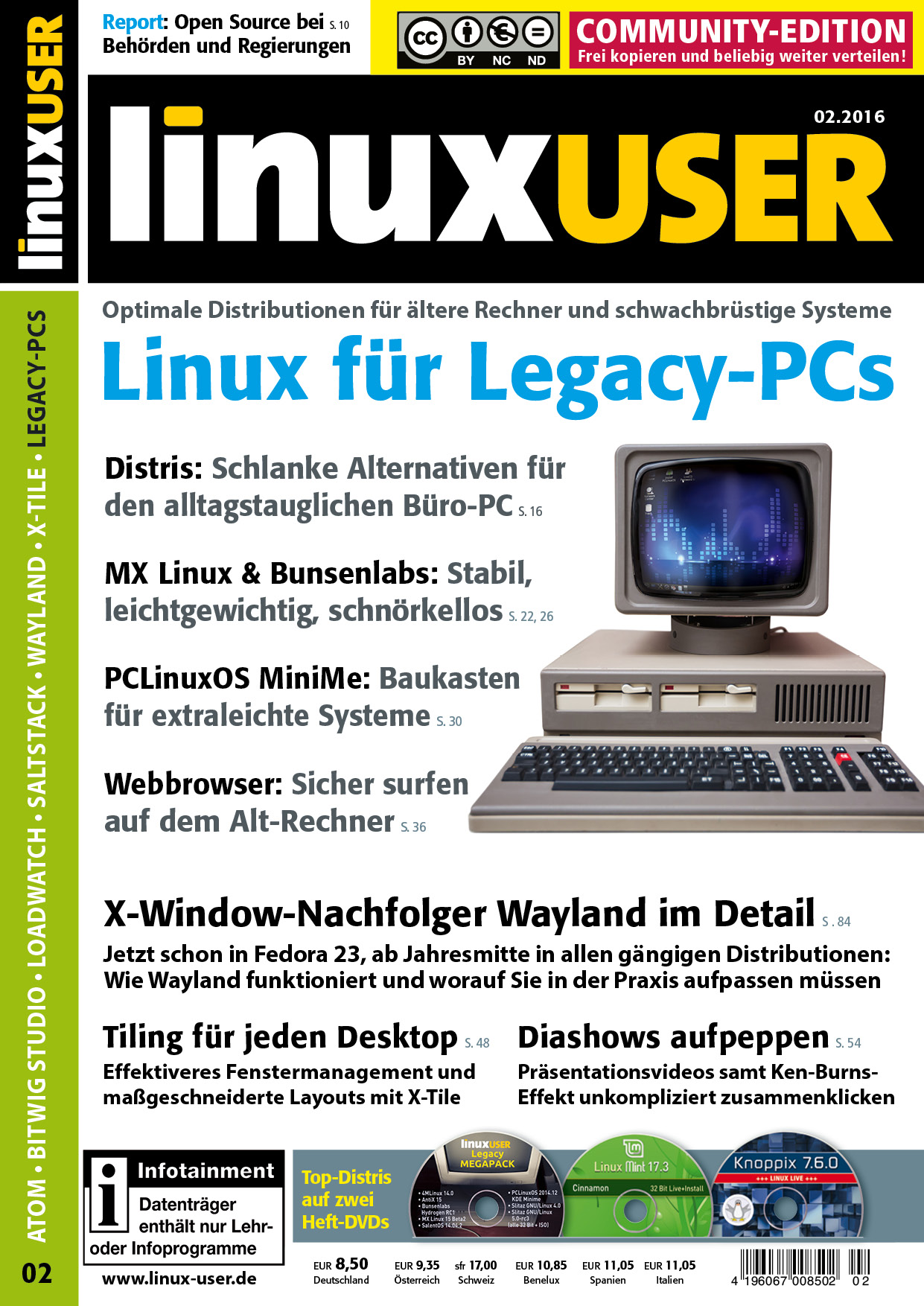 Heftcover LinuxUser Community Edition 02/2016