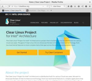 Abbildung 1: Clear Linux dient Intel als Vorzeigeprojekt für Cloud-Computing auf seinen CPU-Architekturen.