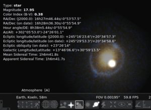 Abbildung 1: Über einen Skriptbefehl richten Sie den Blickwinkel des virtuellen Planetariums automatisch auf den Einsteinring.