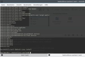Abbildung 2: Zuerst bauen Sie Bedrock aus den Quellen des Projekts auf Basis einer bestehenden Linux-Installation.