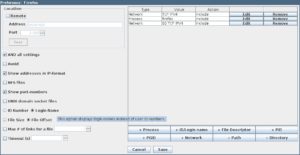 Abbildung 2: Die Konfiguration von Glsof-Filemonitor erledigen Sie über den Dialog <code srcset=