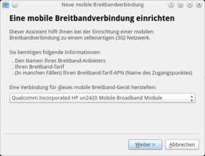 Abbildung 5: Mit den gängigen Werkzeugen zum Verwalten der Netzwerkschnittstellen haben Sie das UMTS-Modem mit wenigen Mausklicks konfiguriert.