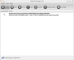 Abbildung 6: Das grafische Frontend gestaltet den Umgang mit dem UMTS-Modem sehr komfortabel, wie die Suche nach verfügbaren Netzen.