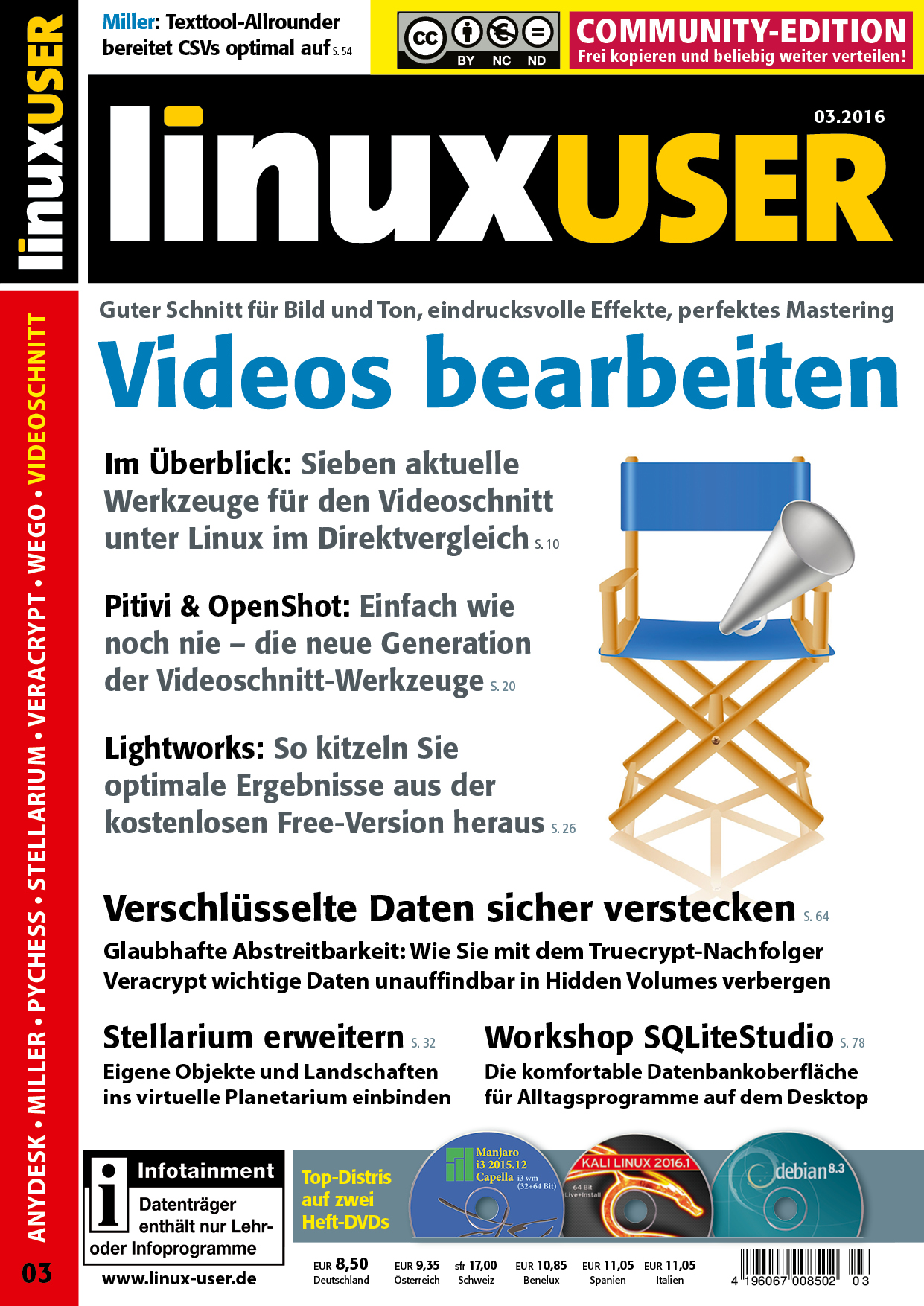 Heftcover LinuxUser Community Edition 03/2016