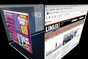 Abbildung 1: Knoppix 7.7 verwendet auf dem Desktop LXDE die 3-D-Erweiterung Compiz, die für einen hübschen Fensterwechsel sorgt.