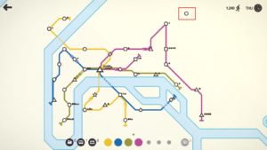 Abbildung 2: Mit der Zeit wächst das Liniennetz. Hier ist gerade rechts oben (rot markiert) eine neue Station hinzugekommen. Um sie einzubinden, bleibt eigentlich nur, die lilafarbene Linie zu verlegen.