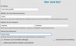 Abbildung 2: Fast geschafft: Richten Sie abschließend einen Benutzeraccount für das neue Linux-System ein.