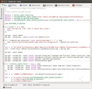 Abbildung 2: KDEs Editor Kate erkennt Shell-Skripte und aktiviert beim Bearbeiten das Syntax Highlighting.